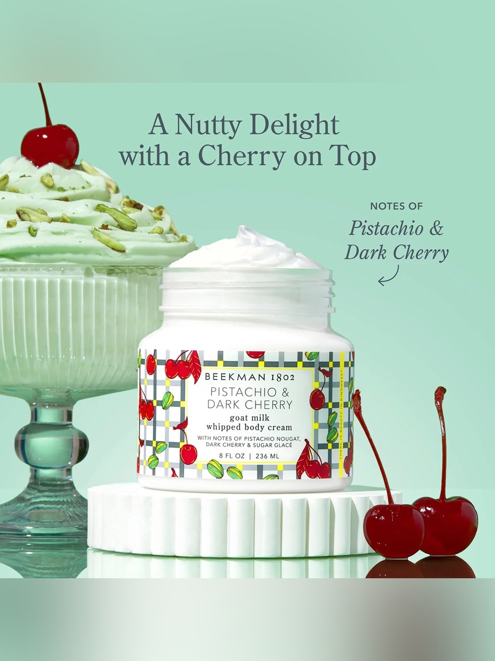 Beekman 1802 Pistachio & Dark Cherry Whipped Body Cream